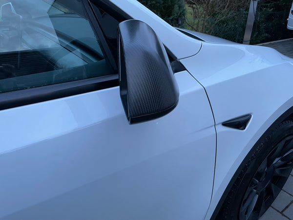Tesla Model Y ekte karbon speildeksler - matt