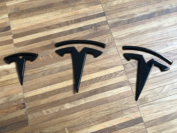T-Logo sett for front, bak og ratt for Model Y - caps