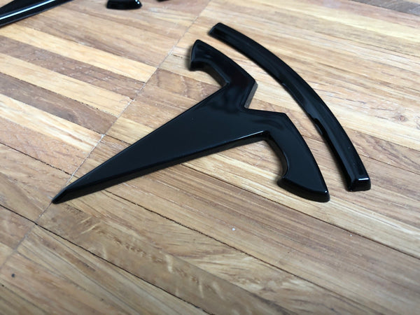 T-Logo sett for front, bak og ratt for Model Y - caps