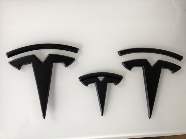 T-Logo sett for front, bak og ratt for Model Y - caps