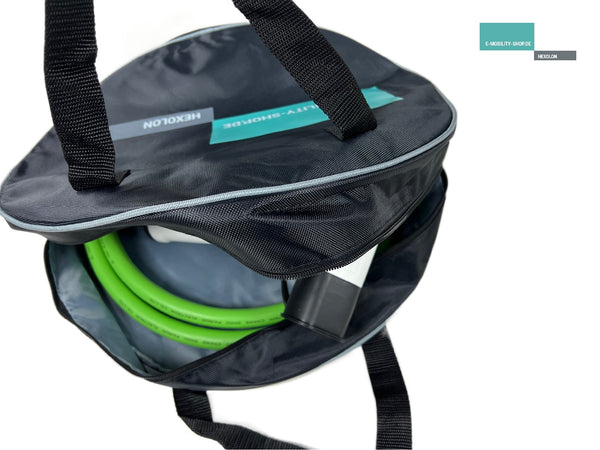 Type 2 ladekabelbag rund med logo - E-Mobility Shop