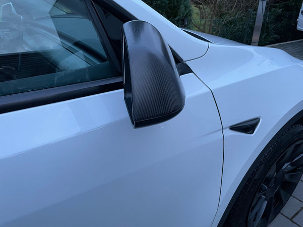 Tesla Model 3 Ekte karbon speildeksler - matt