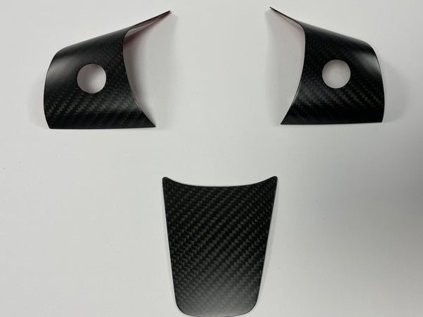 Tesla Model 3 og Y - Real Carbon Steering Wheel Cover - 3-delt sett