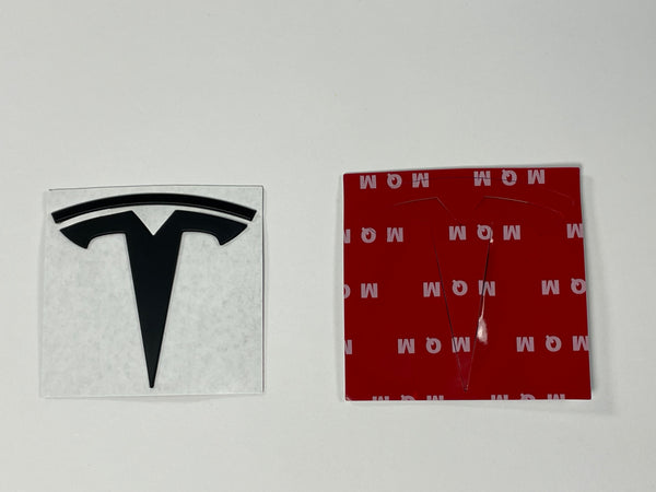 Tesla Model Y T-Logo metall - 2-delt sett for bytte - svart matt