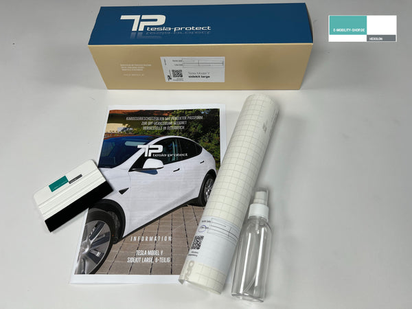 Tesla Model Y beskyttelsesfilm - sideskjørt - 6-delt sett - PPF malingsbeskyttelsesfilm