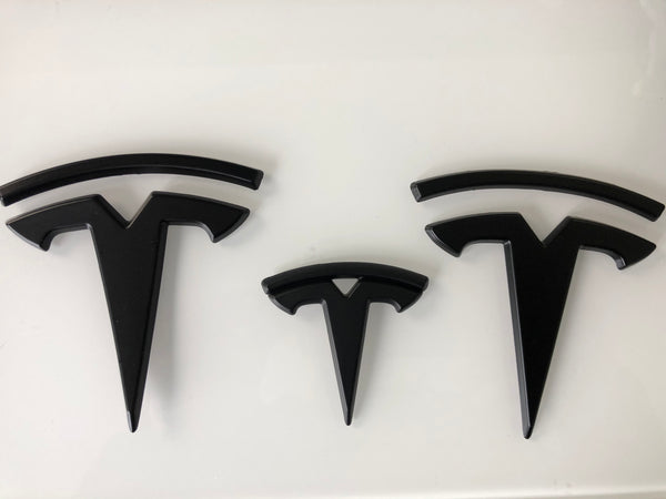 T-Logo sett for front, bak og ratt for Model 3 - caps