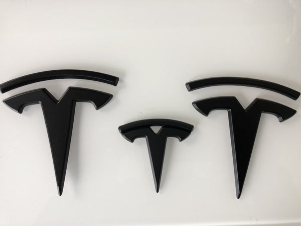 T-Logo sett for front, bak og ratt for Model Y - caps